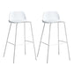 Contemporary Counter & Bar Stool Armless Plastic Indoor Bar Stool with Footrest White 2 Piece Set Clearhalo 'Bar Furniture' 'Bar Stools' 'bar_stools' 'furn' 'furn_bar_stools' 'furniture_bar_stools' 'Kitchen & Dining Furniture' 'kitchen&dining_furn' 'kitchen' 'kitchen_furn' Furniture' 4198118
