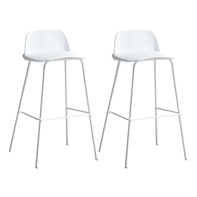 Contemporary Counter & Bar Stool Armless Plastic Indoor Bar Stool with Footrest White 2 Piece Set Clearhalo 'Bar Furniture' 'Bar Stools' 'bar_stools' 'furn' 'furn_bar_stools' 'furniture_bar_stools' 'Kitchen & Dining Furniture' 'kitchen&dining_furn' 'kitchen' 'kitchen_furn' Furniture' 4198118