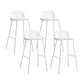 Contemporary Counter & Bar Stool Armless Plastic Indoor Bar Stool with Footrest White 4 Piece Set Clearhalo 'Bar Furniture' 'Bar Stools' 'bar_stools' 'furn' 'furn_bar_stools' 'furniture_bar_stools' 'Kitchen & Dining Furniture' 'kitchen&dining_furn' 'kitchen' 'kitchen_furn' Furniture' 4198119