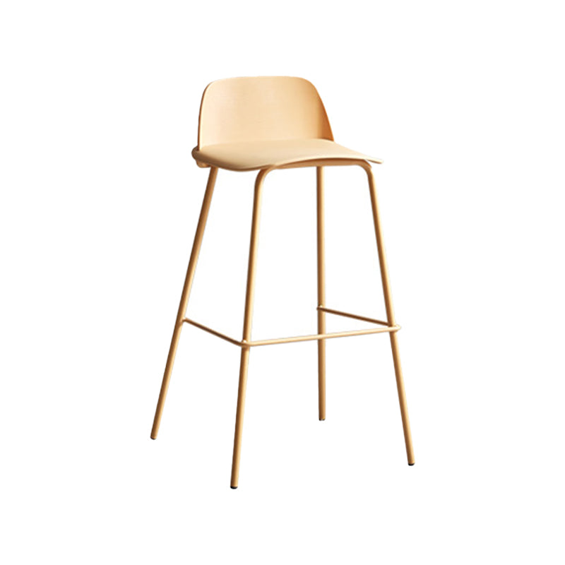 Contemporary Counter & Bar Stool Armless Plastic Indoor Bar Stool with Footrest Yellow 1 Piece Clearhalo 'Bar Furniture' 'Bar Stools' 'bar_stools' 'furn' 'furn_bar_stools' 'furniture_bar_stools' 'Kitchen & Dining Furniture' 'kitchen&dining_furn' 'kitchen' 'kitchen_furn' Furniture' 4198120