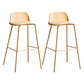 Contemporary Counter & Bar Stool Armless Plastic Indoor Bar Stool with Footrest Yellow 2 Piece Set Clearhalo 'Bar Furniture' 'Bar Stools' 'bar_stools' 'furn' 'furn_bar_stools' 'furniture_bar_stools' 'Kitchen & Dining Furniture' 'kitchen&dining_furn' 'kitchen' 'kitchen_furn' Furniture' 4198121