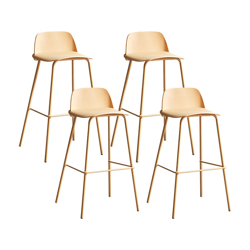 Contemporary Counter & Bar Stool Armless Plastic Indoor Bar Stool with Footrest Yellow 4 Piece Set Clearhalo 'Bar Furniture' 'Bar Stools' 'bar_stools' 'furn' 'furn_bar_stools' 'furniture_bar_stools' 'Kitchen & Dining Furniture' 'kitchen&dining_furn' 'kitchen' 'kitchen_furn' Furniture' 4198122