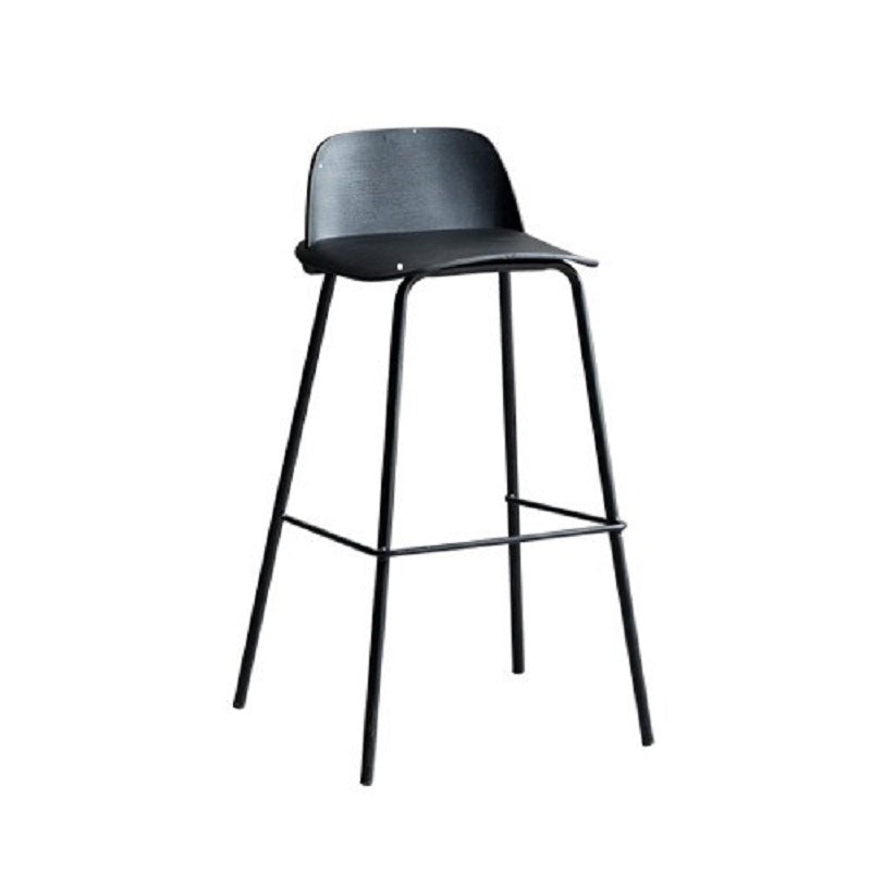 Contemporary Counter & Bar Stool Armless Plastic Indoor Bar Stool with Footrest Black 1 Piece Clearhalo 'Bar Furniture' 'Bar Stools' 'bar_stools' 'furn' 'furn_bar_stools' 'furniture_bar_stools' 'Kitchen & Dining Furniture' 'kitchen&dining_furn' 'kitchen' 'kitchen_furn' Furniture' 4198123