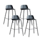 Contemporary Counter & Bar Stool Armless Plastic Indoor Bar Stool with Footrest Black 4 Piece Set Clearhalo 'Bar Furniture' 'Bar Stools' 'bar_stools' 'furn' 'furn_bar_stools' 'furniture_bar_stools' 'Kitchen & Dining Furniture' 'kitchen&dining_furn' 'kitchen' 'kitchen_furn' Furniture' 4198125