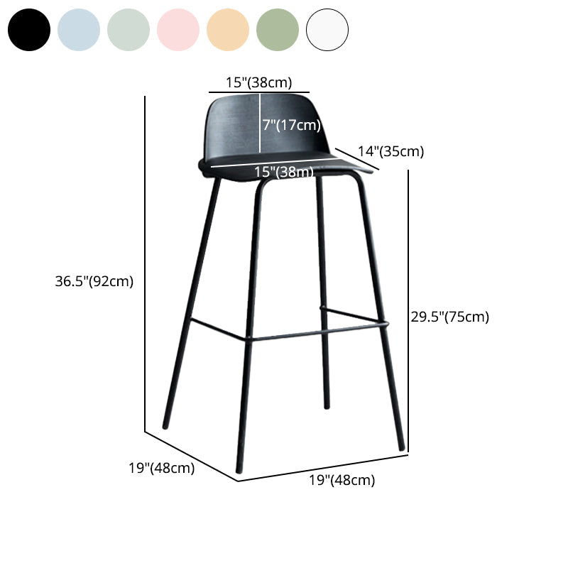 Contemporary Counter & Bar Stool Armless Plastic Indoor Bar Stool with Footrest Clearhalo 'Bar Furniture' 'Bar Stools' 'bar_stools' 'furn' 'furn_bar_stools' 'furniture_bar_stools' 'Kitchen & Dining Furniture' 'kitchen&dining_furn' 'kitchen' 'kitchen_furn' Furniture' 4198127