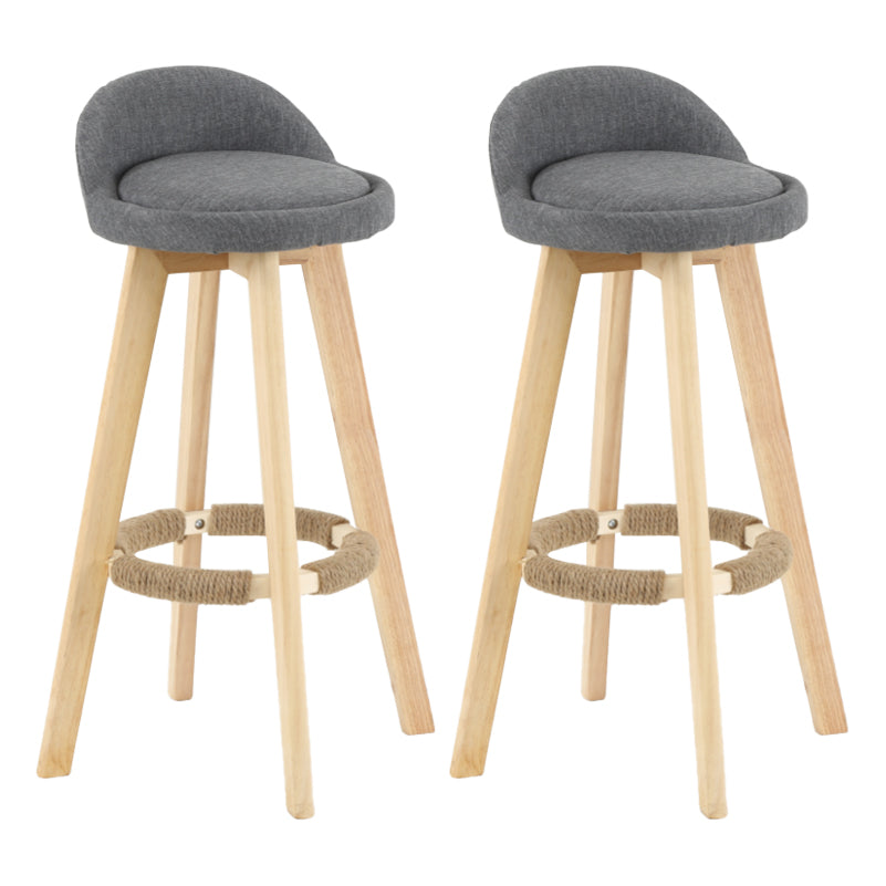Modern Backrest Rotatable Counter Stool Wood Household Bar Wood with Cushion Grey Natural 2 Piece Set Clearhalo 'Bar Furniture' 'Bar Stools' 'bar_stools' 'furn' 'furn_bar_stools' 'furniture_bar_stools' 'Kitchen & Dining Furniture' 'kitchen&dining_furn' 'kitchen' 'kitchen_furn' Furniture' 4198131