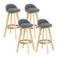 Modern Backrest Rotatable Counter Stool Wood Household Bar Wood with Cushion Grey Natural 4 Piece Set Clearhalo 'Bar Furniture' 'Bar Stools' 'bar_stools' 'furn' 'furn_bar_stools' 'furniture_bar_stools' 'Kitchen & Dining Furniture' 'kitchen&dining_furn' 'kitchen' 'kitchen_furn' Furniture' 4198132
