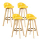 Modern Backrest Rotatable Counter Stool Wood Household Bar Wood with Cushion Yellow Natural 4 Piece Set Clearhalo 'Bar Furniture' 'Bar Stools' 'bar_stools' 'furn' 'furn_bar_stools' 'furniture_bar_stools' 'Kitchen & Dining Furniture' 'kitchen&dining_furn' 'kitchen' 'kitchen_furn' Furniture' 4198139