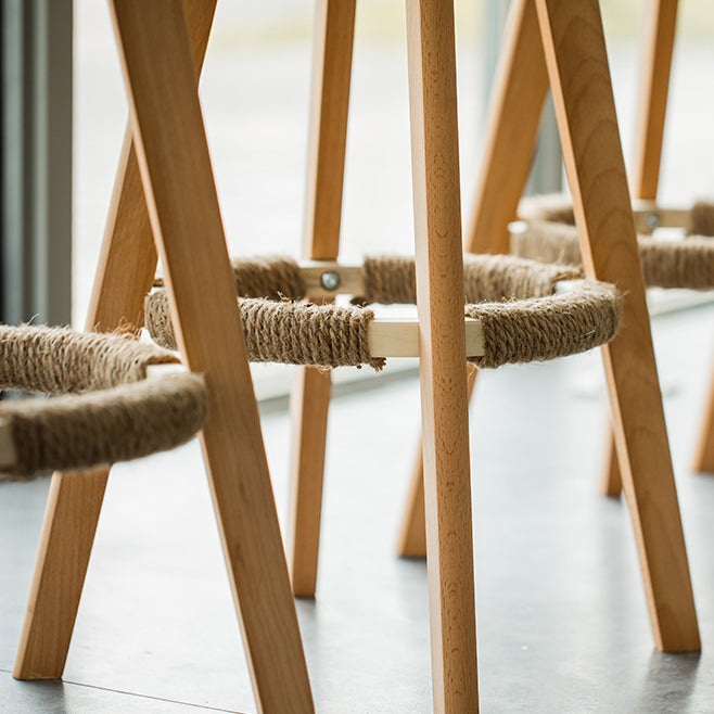 Modern Backrest Rotatable Counter Stool Wood Household Bar Wood with Cushion Clearhalo 'Bar Furniture' 'Bar Stools' 'bar_stools' 'furn' 'furn_bar_stools' 'furniture_bar_stools' 'Kitchen & Dining Furniture' 'kitchen&dining_furn' 'kitchen' 'kitchen_furn' Furniture' 4198140