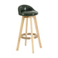 Modern Backrest Rotatable Counter Stool Wood Household Bar Wood with Cushion Blackish Green Natural 1 Piece Clearhalo 'Bar Furniture' 'Bar Stools' 'bar_stools' 'furn' 'furn_bar_stools' 'furniture_bar_stools' 'Kitchen & Dining Furniture' 'kitchen&dining_furn' 'kitchen' 'kitchen_furn' Furniture' 4198141