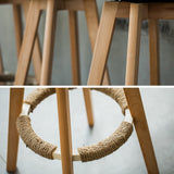 Modern Backrest Rotatable Counter Stool Wood Household Bar Wood with Cushion Clearhalo 'Bar Furniture' 'Bar Stools' 'bar_stools' 'furn' 'furn_bar_stools' 'furniture_bar_stools' 'Kitchen & Dining Furniture' 'kitchen&dining_furn' 'kitchen' 'kitchen_furn' Furniture' 4198142