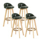 Modern Backrest Rotatable Counter Stool Wood Household Bar Wood with Cushion Blackish Green Natural 4 Piece Set Clearhalo 'Bar Furniture' 'Bar Stools' 'bar_stools' 'furn' 'furn_bar_stools' 'furniture_bar_stools' 'Kitchen & Dining Furniture' 'kitchen&dining_furn' 'kitchen' 'kitchen_furn' Furniture' 4198145