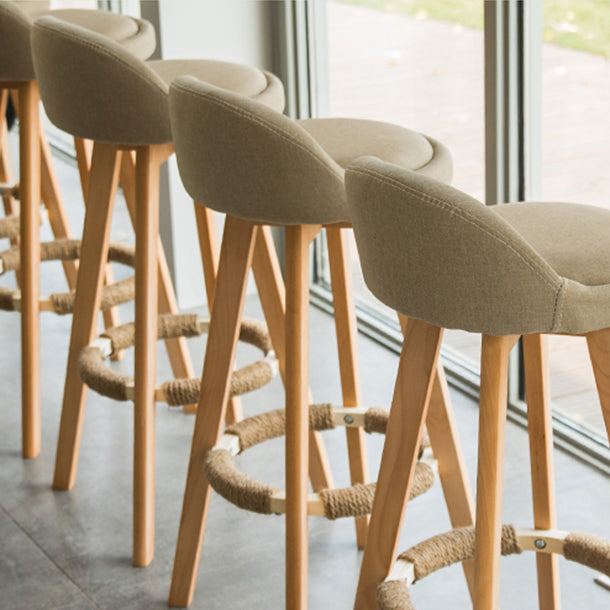 Modern Backrest Rotatable Counter Stool Wood Household Bar Wood with Cushion Clearhalo 'Bar Furniture' 'Bar Stools' 'bar_stools' 'furn' 'furn_bar_stools' 'furniture_bar_stools' 'Kitchen & Dining Furniture' 'kitchen&dining_furn' 'kitchen' 'kitchen_furn' Furniture' 4198152