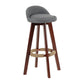 Modern Backrest Rotatable Counter Stool Wood Household Bar Wood with Cushion Grey Brown 1 Piece Clearhalo 'Bar Furniture' 'Bar Stools' 'bar_stools' 'furn' 'furn_bar_stools' 'furniture_bar_stools' 'Kitchen & Dining Furniture' 'kitchen&dining_furn' 'kitchen' 'kitchen_furn' Furniture' 4198153