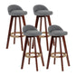 Modern Backrest Rotatable Counter Stool Wood Household Bar Wood with Cushion Grey Brown 4 Piece Set Clearhalo 'Bar Furniture' 'Bar Stools' 'bar_stools' 'furn' 'furn_bar_stools' 'furniture_bar_stools' 'Kitchen & Dining Furniture' 'kitchen&dining_furn' 'kitchen' 'kitchen_furn' Furniture' 4198155