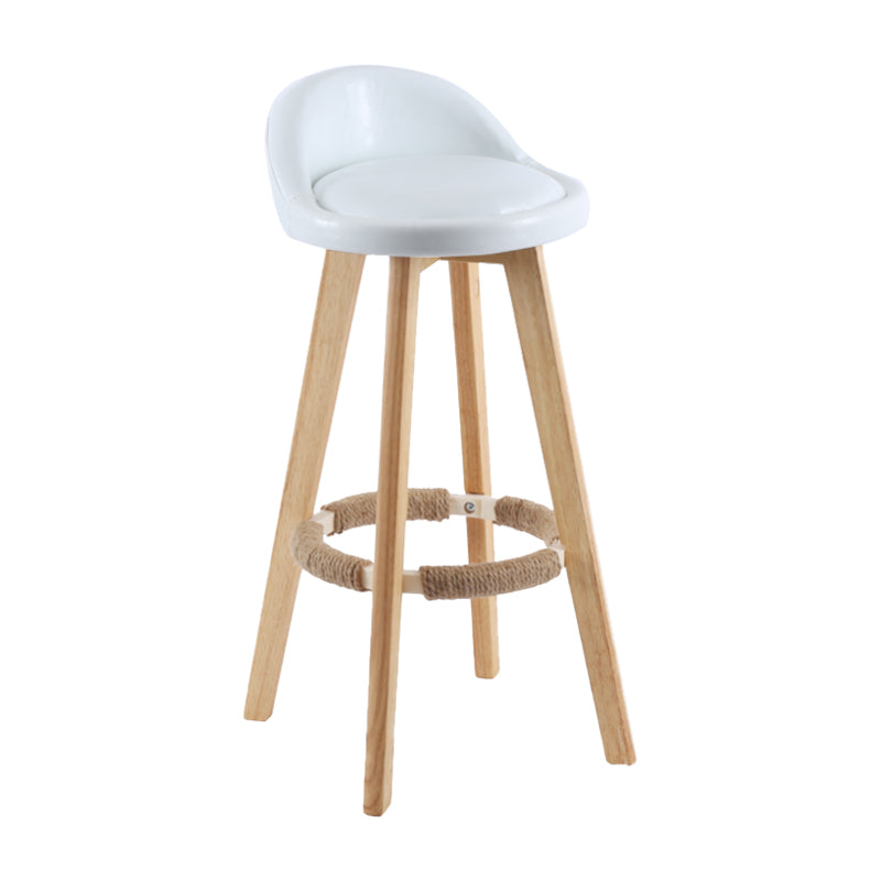Modern Backrest Rotatable Counter Stool Wood Household Bar Wood with Cushion White Natural 1 Piece Clearhalo 'Bar Furniture' 'Bar Stools' 'bar_stools' 'furn' 'furn_bar_stools' 'furniture_bar_stools' 'Kitchen & Dining Furniture' 'kitchen&dining_furn' 'kitchen' 'kitchen_furn' Furniture' 4198156