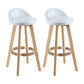 Modern Backrest Rotatable Counter Stool Wood Household Bar Wood with Cushion White Natural 2 Piece Set Clearhalo 'Bar Furniture' 'Bar Stools' 'bar_stools' 'furn' 'furn_bar_stools' 'furniture_bar_stools' 'Kitchen & Dining Furniture' 'kitchen&dining_furn' 'kitchen' 'kitchen_furn' Furniture' 4198157