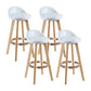 Modern Backrest Rotatable Counter Stool Wood Household Bar Wood with Cushion White Natural 4 Piece Set Clearhalo 'Bar Furniture' 'Bar Stools' 'bar_stools' 'furn' 'furn_bar_stools' 'furniture_bar_stools' 'Kitchen & Dining Furniture' 'kitchen&dining_furn' 'kitchen' 'kitchen_furn' Furniture' 4198158