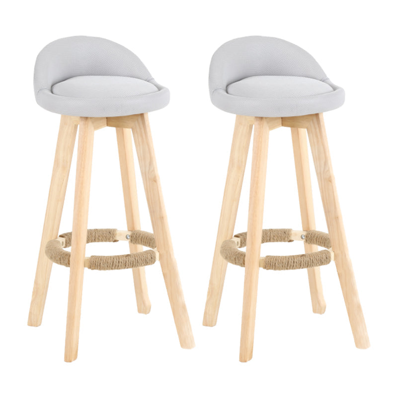 Modern Backrest Rotatable Counter Stool Wood Household Bar Wood with Cushion Light Gray Natural 2 Piece Set Clearhalo 'Bar Furniture' 'Bar Stools' 'bar_stools' 'furn' 'furn_bar_stools' 'furniture_bar_stools' 'Kitchen & Dining Furniture' 'kitchen&dining_furn' 'kitchen' 'kitchen_furn' Furniture' 4198160