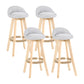 Modern Backrest Rotatable Counter Stool Wood Household Bar Wood with Cushion Light Gray Natural 4 Piece Set Clearhalo 'Bar Furniture' 'Bar Stools' 'bar_stools' 'furn' 'furn_bar_stools' 'furniture_bar_stools' 'Kitchen & Dining Furniture' 'kitchen&dining_furn' 'kitchen' 'kitchen_furn' Furniture' 4198161