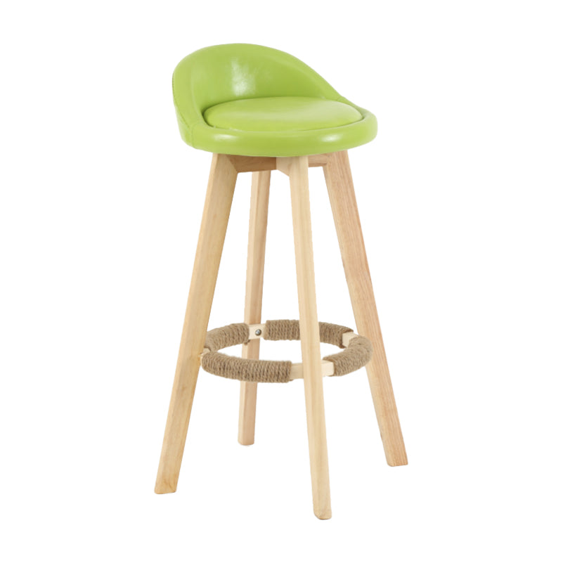 Modern Backrest Rotatable Counter Stool Wood Household Bar Wood with Cushion Fruit Green Natural 1 Piece Clearhalo 'Bar Furniture' 'Bar Stools' 'bar_stools' 'furn' 'furn_bar_stools' 'furniture_bar_stools' 'Kitchen & Dining Furniture' 'kitchen&dining_furn' 'kitchen' 'kitchen_furn' Furniture' 4198162