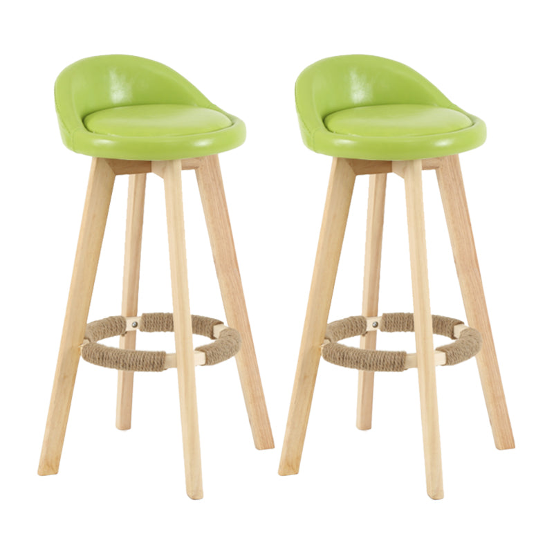 Modern Backrest Rotatable Counter Stool Wood Household Bar Wood with Cushion Fruit Green Natural 2 Piece Set Clearhalo 'Bar Furniture' 'Bar Stools' 'bar_stools' 'furn' 'furn_bar_stools' 'furniture_bar_stools' 'Kitchen & Dining Furniture' 'kitchen&dining_furn' 'kitchen' 'kitchen_furn' Furniture' 4198163