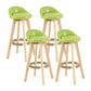 Modern Backrest Rotatable Counter Stool Wood Household Bar Wood with Cushion Fruit Green Natural 4 Piece Set Clearhalo 'Bar Furniture' 'Bar Stools' 'bar_stools' 'furn' 'furn_bar_stools' 'furniture_bar_stools' 'Kitchen & Dining Furniture' 'kitchen&dining_furn' 'kitchen' 'kitchen_furn' Furniture' 4198164