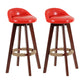 Modern Backrest Rotatable Counter Stool Wood Household Bar Wood with Cushion Red Brown 2 Piece Set Clearhalo 'Bar Furniture' 'Bar Stools' 'bar_stools' 'furn' 'furn_bar_stools' 'furniture_bar_stools' 'Kitchen & Dining Furniture' 'kitchen&dining_furn' 'kitchen' 'kitchen_furn' Furniture' 4198166