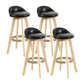 Modern Backrest Rotatable Counter Stool Wood Household Bar Wood with Cushion Gloss Black Natural 4 Piece Set Clearhalo 'Bar Furniture' 'Bar Stools' 'bar_stools' 'furn' 'furn_bar_stools' 'furniture_bar_stools' 'Kitchen & Dining Furniture' 'kitchen&dining_furn' 'kitchen' 'kitchen_furn' Furniture' 4198170