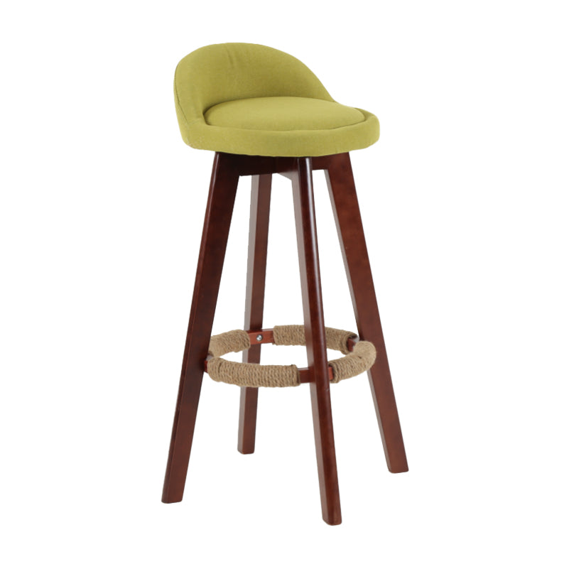 Modern Backrest Rotatable Counter Stool Wood Household Bar Wood with Cushion Green Brown 1 Piece Clearhalo 'Bar Furniture' 'Bar Stools' 'bar_stools' 'furn' 'furn_bar_stools' 'furniture_bar_stools' 'Kitchen & Dining Furniture' 'kitchen&dining_furn' 'kitchen' 'kitchen_furn' Furniture' 4198174