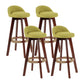 Modern Backrest Rotatable Counter Stool Wood Household Bar Wood with Cushion Green Brown 4 Piece Set Clearhalo 'Bar Furniture' 'Bar Stools' 'bar_stools' 'furn' 'furn_bar_stools' 'furniture_bar_stools' 'Kitchen & Dining Furniture' 'kitchen&dining_furn' 'kitchen' 'kitchen_furn' Furniture' 4198176