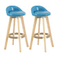 Modern Backrest Rotatable Counter Stool Wood Household Bar Wood with Cushion Lake Blue Natural 2 Piece Set Clearhalo 'Bar Furniture' 'Bar Stools' 'bar_stools' 'furn' 'furn_bar_stools' 'furniture_bar_stools' 'Kitchen & Dining Furniture' 'kitchen&dining_furn' 'kitchen' 'kitchen_furn' Furniture' 4198178