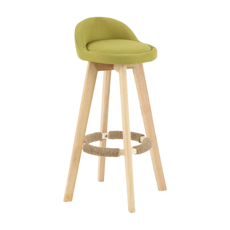 Modern Backrest Rotatable Counter Stool Wood Household Bar Wood with Cushion Green Natural 1 Piece Clearhalo 'Bar Furniture' 'Bar Stools' 'bar_stools' 'furn' 'furn_bar_stools' 'furniture_bar_stools' 'Kitchen & Dining Furniture' 'kitchen&dining_furn' 'kitchen' 'kitchen_furn' Furniture' 4198180