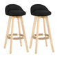 Modern Backrest Rotatable Counter Stool Wood Household Bar Wood with Cushion Black Natural 2 Piece Set Clearhalo 'Bar Furniture' 'Bar Stools' 'bar_stools' 'furn' 'furn_bar_stools' 'furniture_bar_stools' 'Kitchen & Dining Furniture' 'kitchen&dining_furn' 'kitchen' 'kitchen_furn' Furniture' 4198190