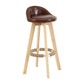 Modern Backrest Rotatable Counter Stool Wood Household Bar Wood with Cushion Dark Brown Natural 1 Piece Clearhalo 'Bar Furniture' 'Bar Stools' 'bar_stools' 'furn' 'furn_bar_stools' 'furniture_bar_stools' 'Kitchen & Dining Furniture' 'kitchen&dining_furn' 'kitchen' 'kitchen_furn' Furniture' 4198192