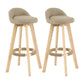 Modern Backrest Rotatable Counter Stool Wood Household Bar Wood with Cushion Khaki Natural 2 Piece Set Clearhalo 'Bar Furniture' 'Bar Stools' 'bar_stools' 'furn' 'furn_bar_stools' 'furniture_bar_stools' 'Kitchen & Dining Furniture' 'kitchen&dining_furn' 'kitchen' 'kitchen_furn' Furniture' 4198196