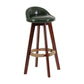 Modern Backrest Rotatable Counter Stool Wood Household Bar Wood with Cushion Blackish Green Brown 1 Piece Clearhalo 'Bar Furniture' 'Bar Stools' 'bar_stools' 'furn' 'furn_bar_stools' 'furniture_bar_stools' 'Kitchen & Dining Furniture' 'kitchen&dining_furn' 'kitchen' 'kitchen_furn' Furniture' 4198198