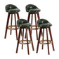 Modern Backrest Rotatable Counter Stool Wood Household Bar Wood with Cushion Blackish Green Brown 4 Piece Set Clearhalo 'Bar Furniture' 'Bar Stools' 'bar_stools' 'furn' 'furn_bar_stools' 'furniture_bar_stools' 'Kitchen & Dining Furniture' 'kitchen&dining_furn' 'kitchen' 'kitchen_furn' Furniture' 4198200