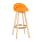Modern Backrest Rotatable Counter Stool Wood Household Bar Wood with Cushion Orange Natural 1 Piece Clearhalo 'Bar Furniture' 'Bar Stools' 'bar_stools' 'furn' 'furn_bar_stools' 'furniture_bar_stools' 'Kitchen & Dining Furniture' 'kitchen&dining_furn' 'kitchen' 'kitchen_furn' Furniture' 4198204