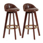 Modern Backrest Rotatable Counter Stool Wood Household Bar Wood with Cushion Dark Brown Brown 2 Piece Set Clearhalo 'Bar Furniture' 'Bar Stools' 'bar_stools' 'furn' 'furn_bar_stools' 'furniture_bar_stools' 'Kitchen & Dining Furniture' 'kitchen&dining_furn' 'kitchen' 'kitchen_furn' Furniture' 4198208