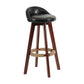 Modern Backrest Rotatable Counter Stool Wood Household Bar Wood with Cushion Black Brown 1 Piece Clearhalo 'Bar Furniture' 'Bar Stools' 'bar_stools' 'furn' 'furn_bar_stools' 'furniture_bar_stools' 'Kitchen & Dining Furniture' 'kitchen&dining_furn' 'kitchen' 'kitchen_furn' Furniture' 4198210