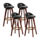 Modern Backrest Rotatable Counter Stool Wood Household Bar Wood with Cushion Black Brown 4 Piece Set Clearhalo 'Bar Furniture' 'Bar Stools' 'bar_stools' 'furn' 'furn_bar_stools' 'furniture_bar_stools' 'Kitchen & Dining Furniture' 'kitchen&dining_furn' 'kitchen' 'kitchen_furn' Furniture' 4198212