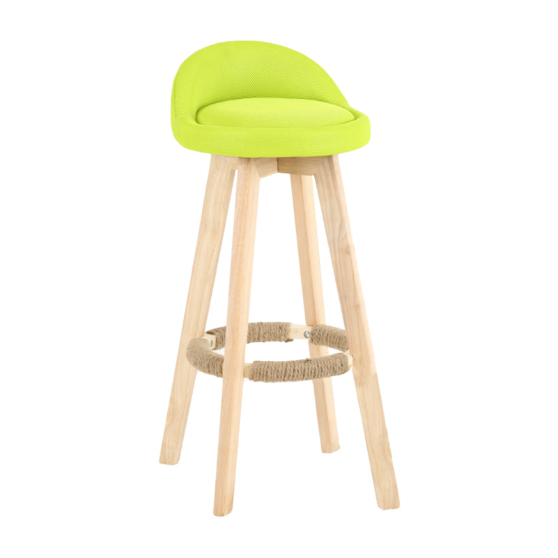 Modern Backrest Rotatable Counter Stool Wood Household Bar Wood with Cushion Light Green Natural 1 Piece Clearhalo 'Bar Furniture' 'Bar Stools' 'bar_stools' 'furn' 'furn_bar_stools' 'furniture_bar_stools' 'Kitchen & Dining Furniture' 'kitchen&dining_furn' 'kitchen' 'kitchen_furn' Furniture' 4198213