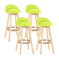 Modern Backrest Rotatable Counter Stool Wood Household Bar Wood with Cushion Light Green Natural 4 Piece Set Clearhalo 'Bar Furniture' 'Bar Stools' 'bar_stools' 'furn' 'furn_bar_stools' 'furniture_bar_stools' 'Kitchen & Dining Furniture' 'kitchen&dining_furn' 'kitchen' 'kitchen_furn' Furniture' 4198215