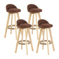 Modern Backrest Rotatable Counter Stool Wood Household Bar Wood with Cushion Coffee Natural 4 Piece Set Clearhalo 'Bar Furniture' 'Bar Stools' 'bar_stools' 'furn' 'furn_bar_stools' 'furniture_bar_stools' 'Kitchen & Dining Furniture' 'kitchen&dining_furn' 'kitchen' 'kitchen_furn' Furniture' 4198218