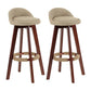 Modern Backrest Rotatable Counter Stool Wood Household Bar Wood with Cushion Khaki Brown 2 Piece Set Clearhalo 'Bar Furniture' 'Bar Stools' 'bar_stools' 'furn' 'furn_bar_stools' 'furniture_bar_stools' 'Kitchen & Dining Furniture' 'kitchen&dining_furn' 'kitchen' 'kitchen_furn' Furniture' 4198220