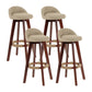 Modern Backrest Rotatable Counter Stool Wood Household Bar Wood with Cushion Khaki Brown 4 Piece Set Clearhalo 'Bar Furniture' 'Bar Stools' 'bar_stools' 'furn' 'furn_bar_stools' 'furniture_bar_stools' 'Kitchen & Dining Furniture' 'kitchen&dining_furn' 'kitchen' 'kitchen_furn' Furniture' 4198221