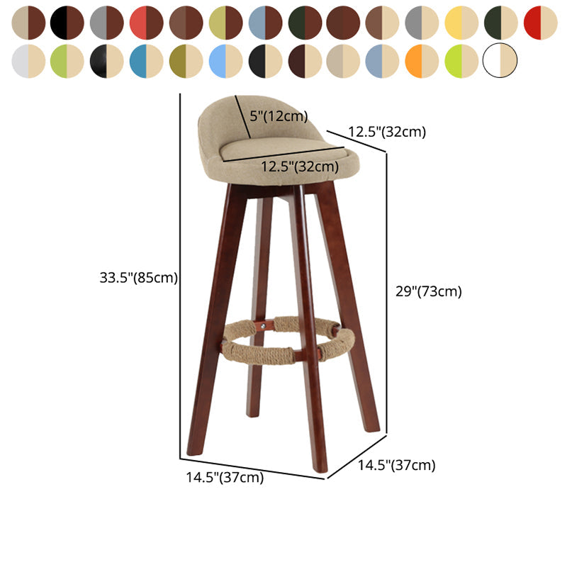Modern Backrest Rotatable Counter Stool Wood Household Bar Wood with Cushion Clearhalo 'Bar Furniture' 'Bar Stools' 'bar_stools' 'furn' 'furn_bar_stools' 'furniture_bar_stools' 'Kitchen & Dining Furniture' 'kitchen&dining_furn' 'kitchen' 'kitchen_furn' Furniture' 4198222
