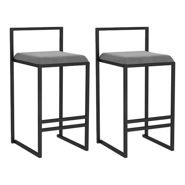 Modern Counter Stools Armless Wood Indoor Bar Stool with Footrest Grey 2 Piece Set Counter Stool(26"H) Clearhalo 'Bar Furniture' 'Bar Stools' 'bar_stools' 'furn' 'furn_bar_stools' 'furniture_bar_stools' 'Kitchen & Dining Furniture' 'kitchen&dining_furn' 'kitchen' 'kitchen_furn' Furniture' 4198231