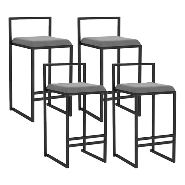 Modern Counter Stools Armless Wood Indoor Bar Stool with Footrest Grey 4 Piece Set Counter Stool(26"H) Clearhalo 'Bar Furniture' 'Bar Stools' 'bar_stools' 'furn' 'furn_bar_stools' 'furniture_bar_stools' 'Kitchen & Dining Furniture' 'kitchen&dining_furn' 'kitchen' 'kitchen_furn' Furniture' 4198233